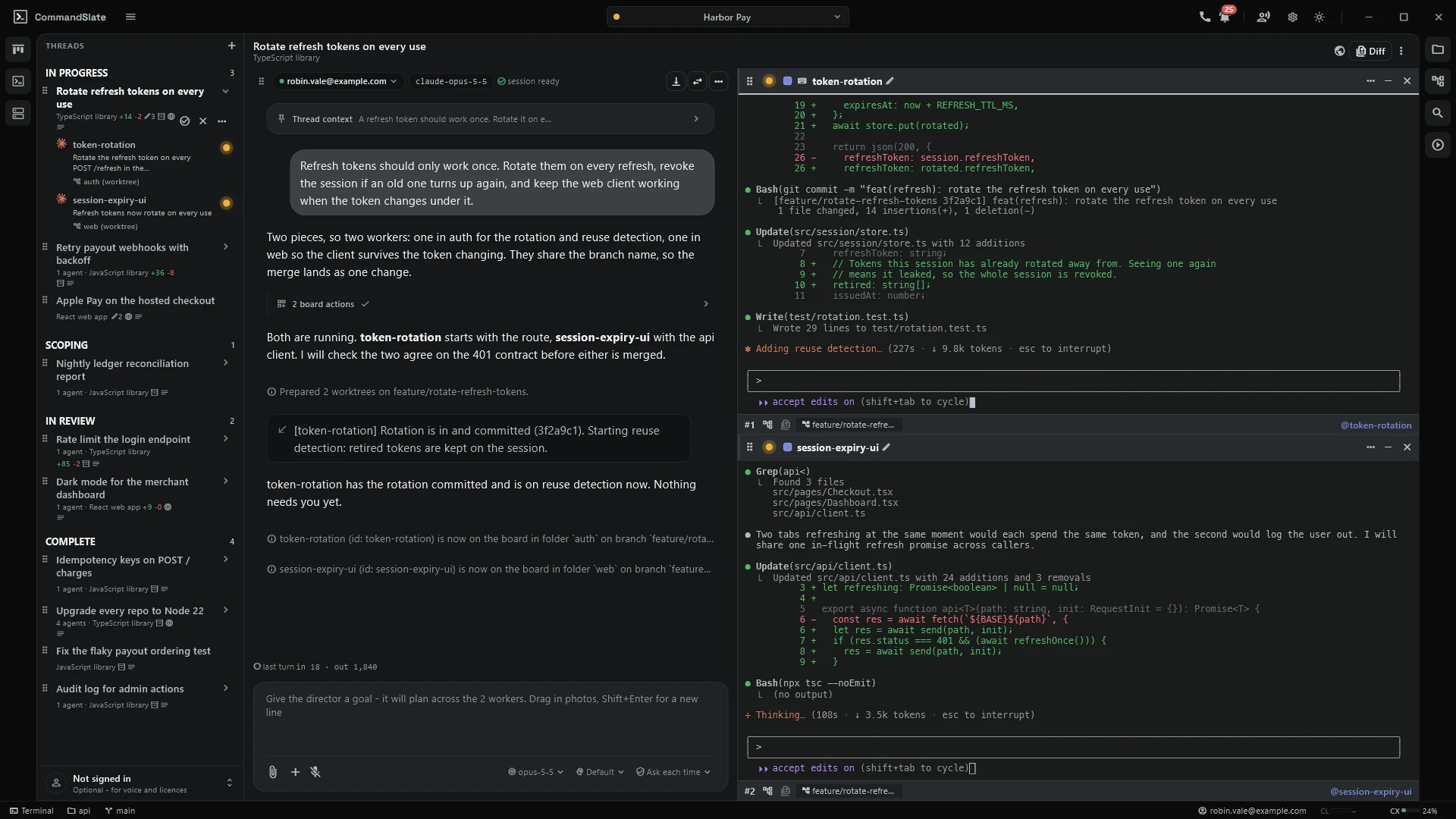 CommandSlate - Desktop workspace for AI coding agents screenshot
